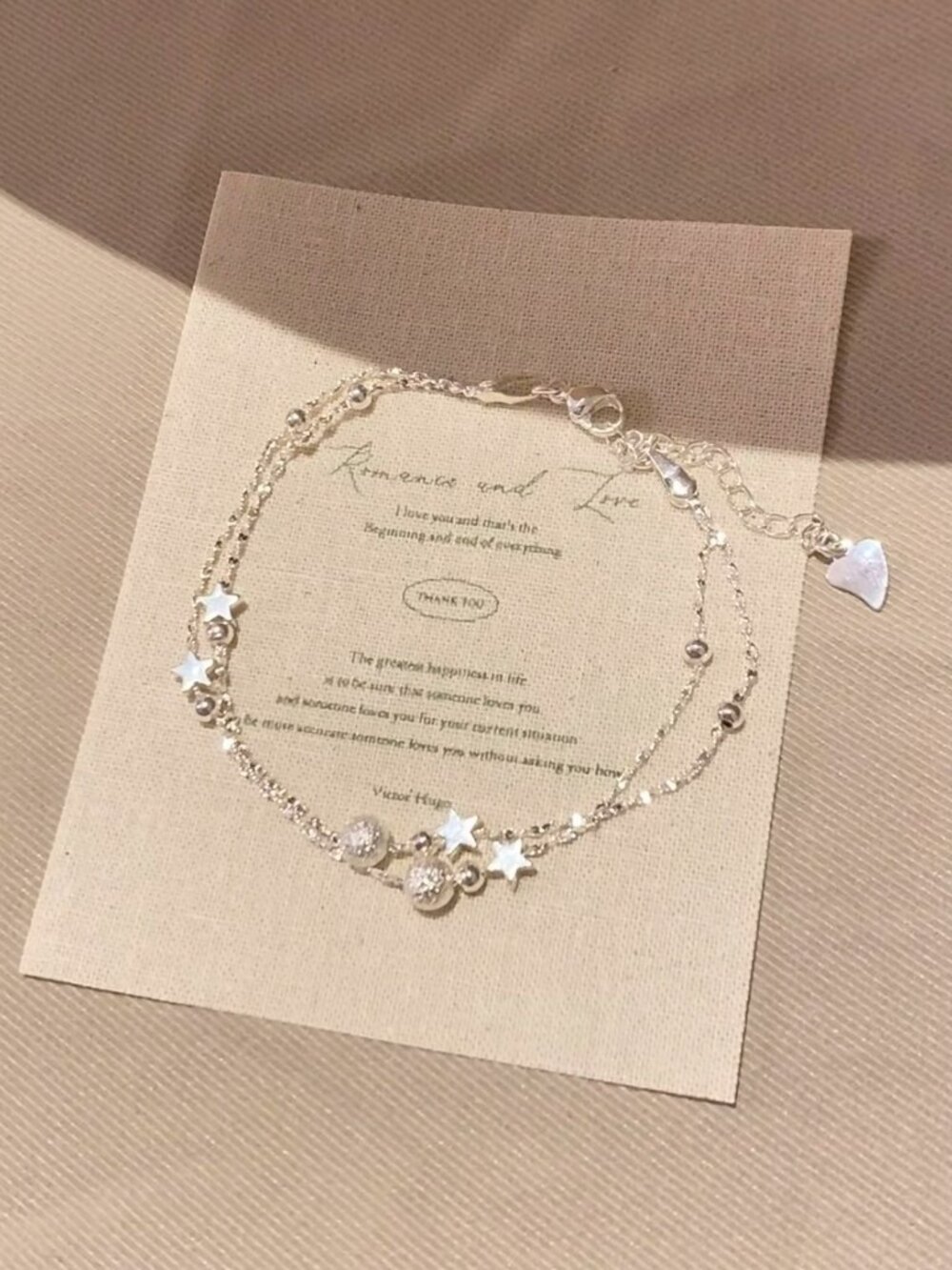 Dainty double strand star bracelet